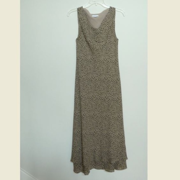 leopard print silk midi dress